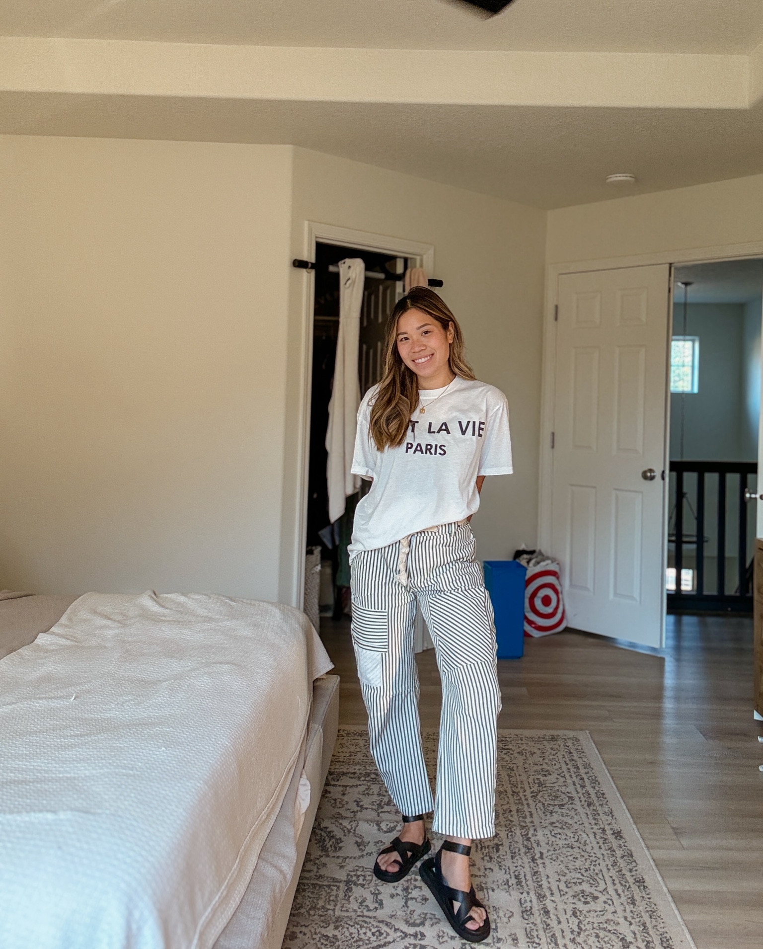 Similar FP find railroad pant. Wearing size small. Top in medium. Shoe is size 6!

#LTKFindsUnder50 #LTKFindsUnder100