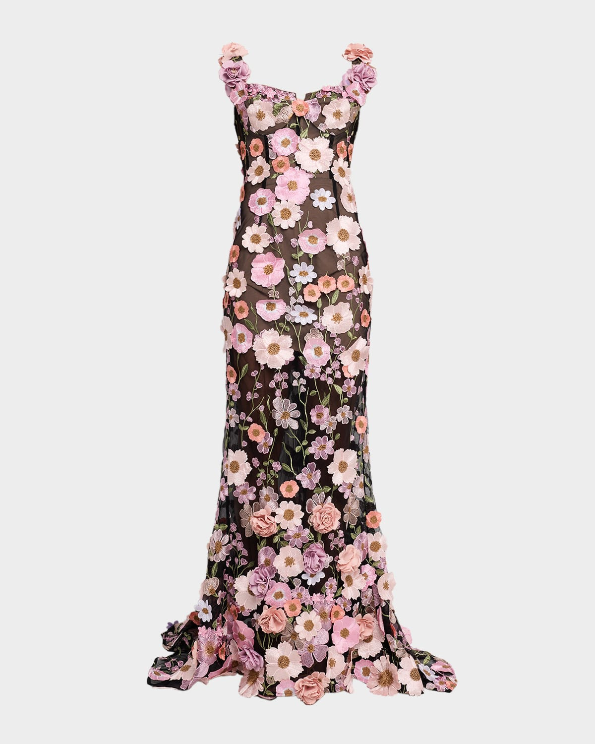 Jasmine Maraya Flower-Embellished Gown | Neiman Marcus
