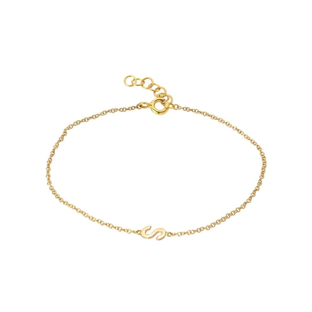 14k Solid Gold Initial Bracelet | Henri Noel Fine Jewelry
