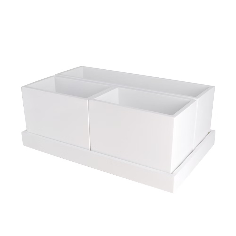 11.25"X6.875"X4.25" Modular Vanity Organizer With Magnetic Strip White - Threshold™ | Target