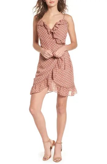 Women's Bp. Polka Dot Ruffle Wrap Dress | Nordstrom