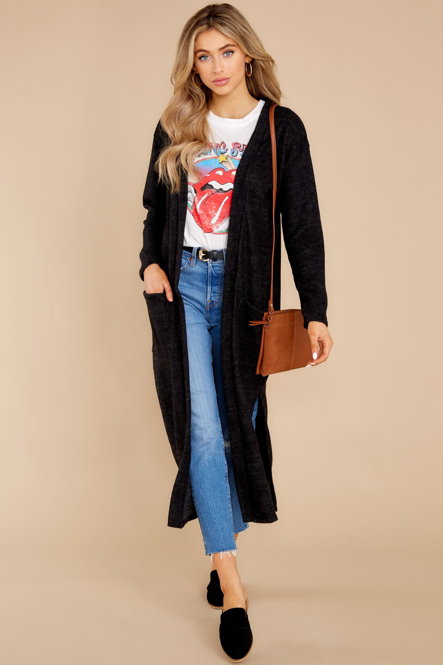 Perfect Companion Charcoal Grey Cardigan | Red Dress 