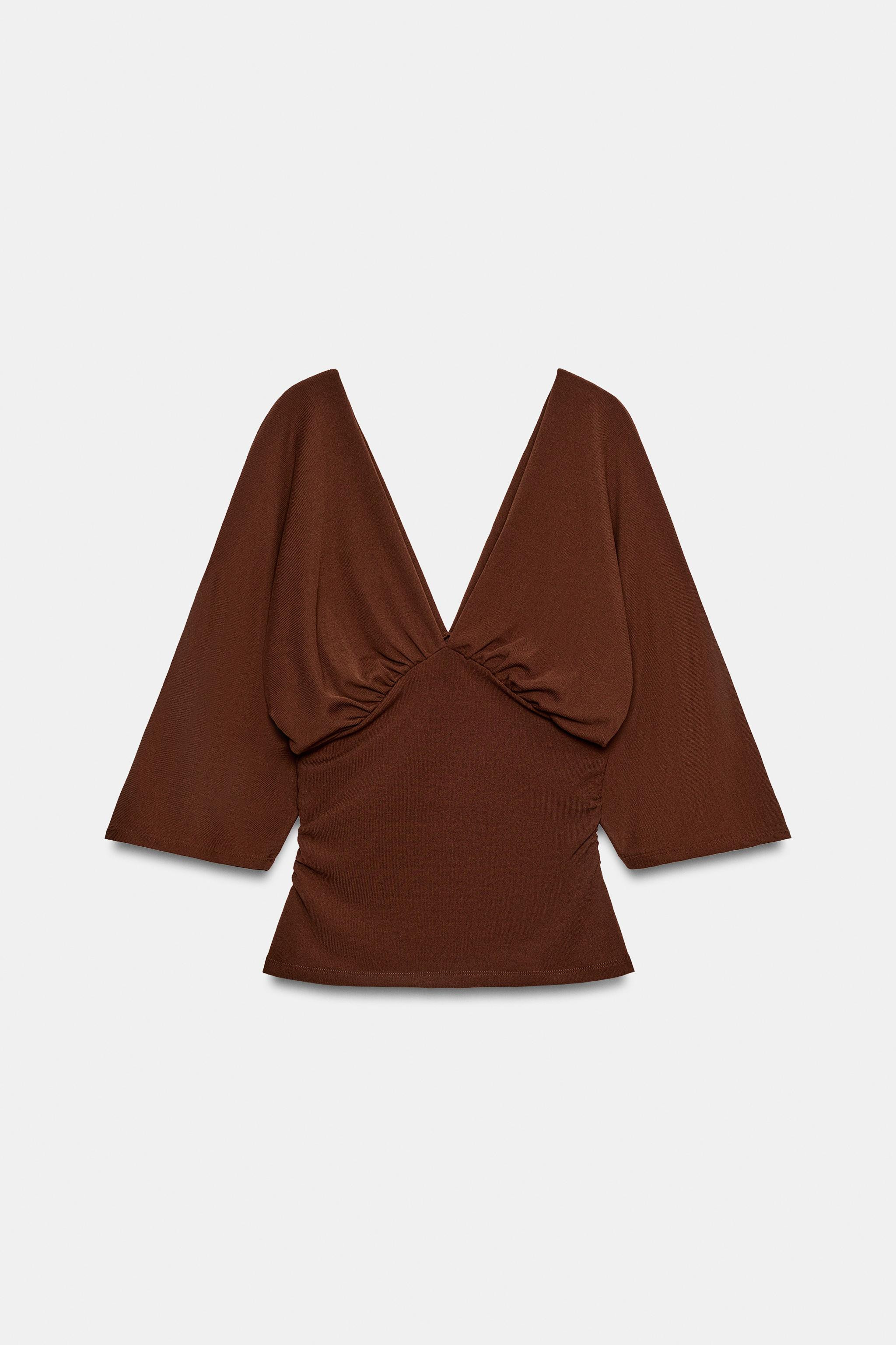 TEXTURED V-NECK TOP | Zara US
