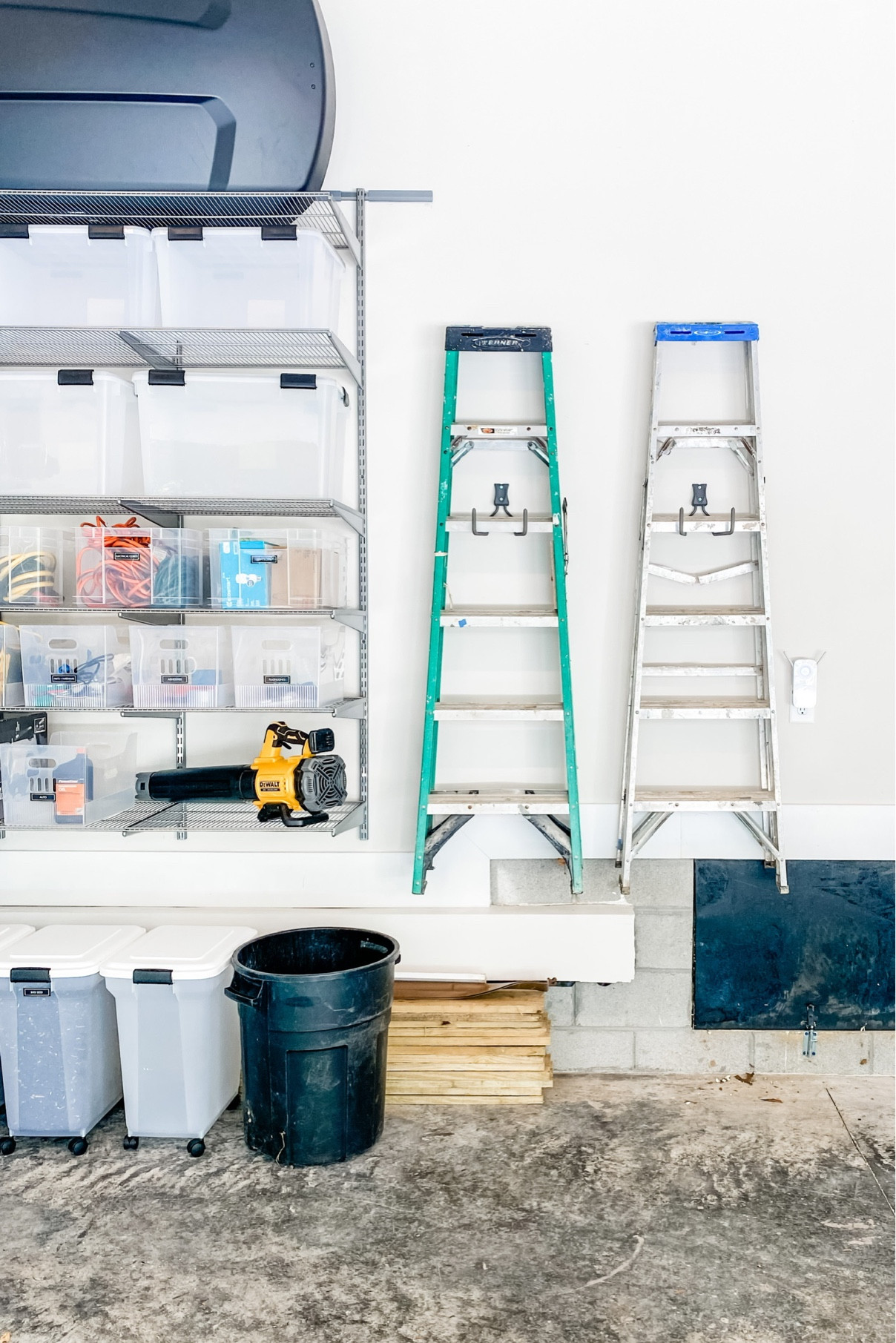 Elfa has large hooks for the bigger garage items like ladders. They can be mounted right into the wall or snapped right onto an Elfa track.

#LTKSeasonal #LTKhome #LTKfamily