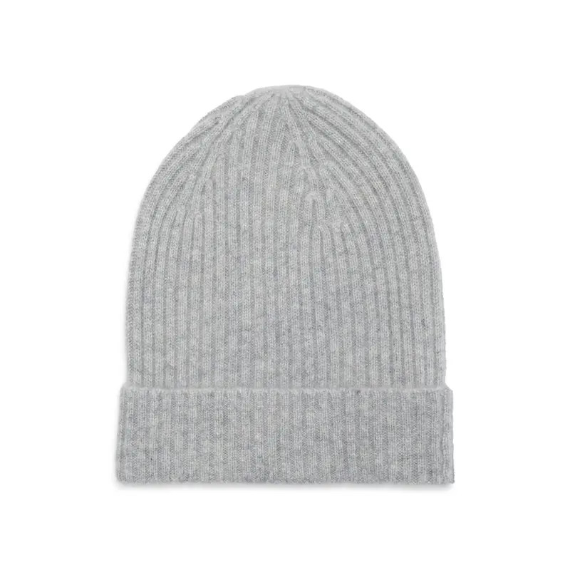 Nordstrom Cashmere Rib Cuff Beanie in Black Rock at Nordstrom | Nordstrom