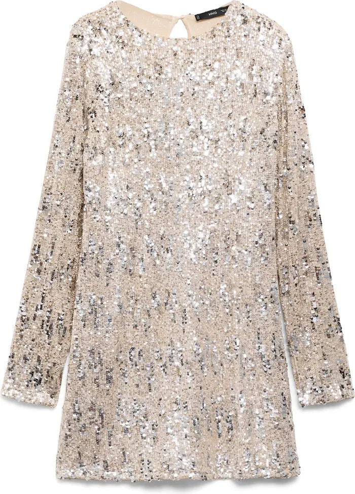MANGO Sequin Long Sleeve Dress | Nordstrom | Nordstrom