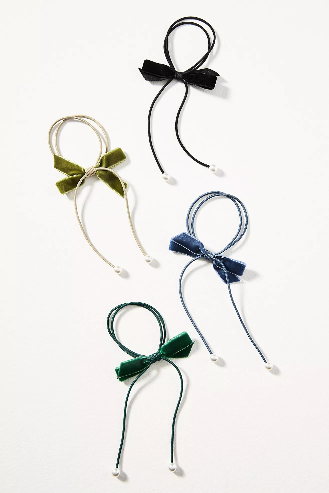 Velvet Bow Hair Ties, Set of 4 | Anthropologie (US)