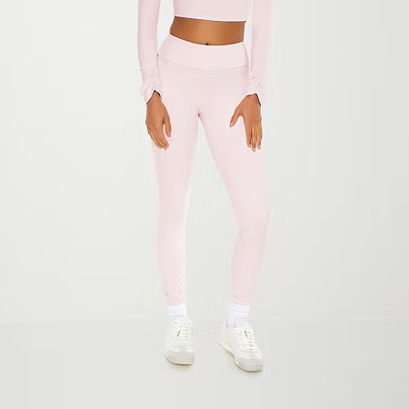 Forever 21 Juniors Ruched Womens High Rise Active Full Length Leggings, Medium, Pink | JCPenney