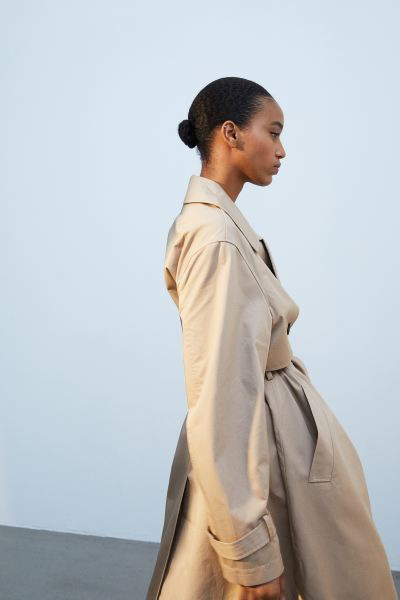 Cotton twill trenchcoat - Beige - Ladies | H&M GB | H&M (UK, MY, IN, SG, PH, TW, HK)