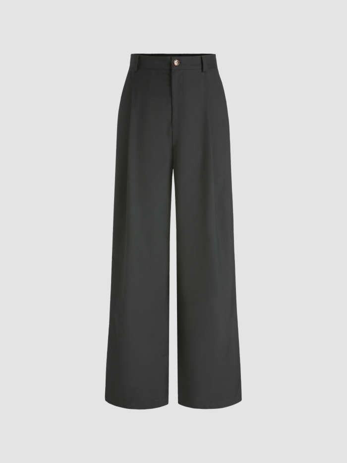 Solid Straight Leg Trousers | Cider