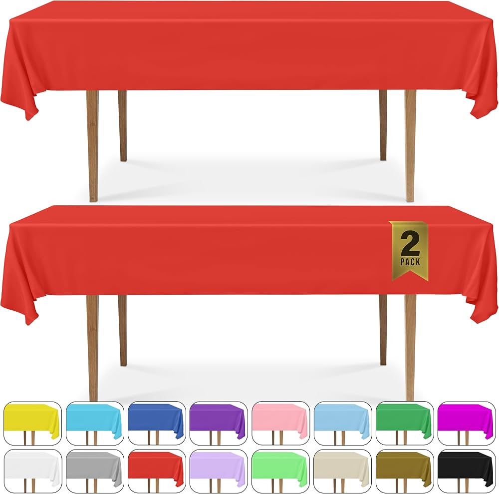 DecorRack 2 Rectangular Tablecloths -BPA- Free Plastic, 54 x 108 inch, Dining Table Cover Cloth R... | Amazon (US)