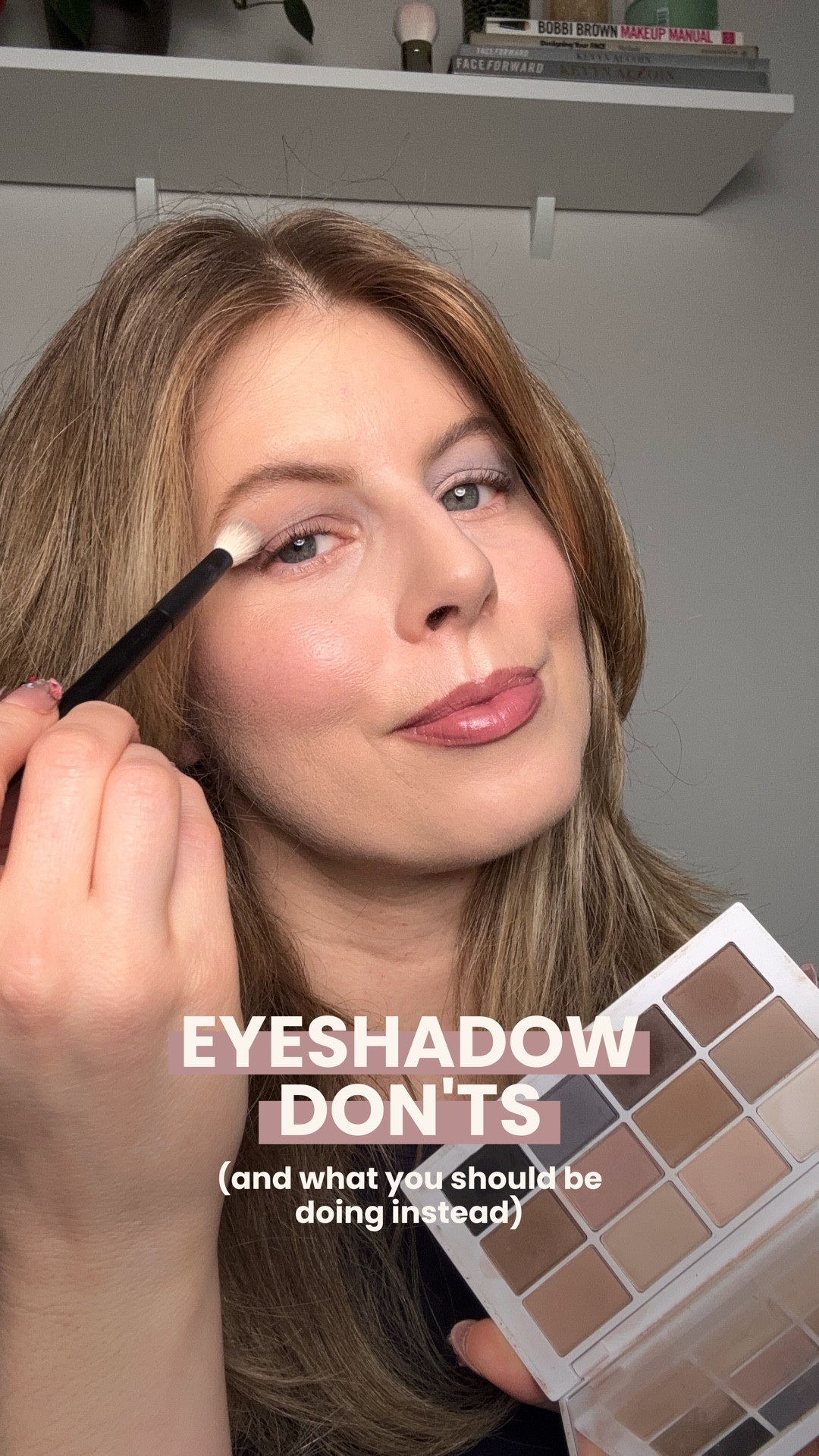 The way to get super smooth, silky eyeshadow is to create a smooth canvas FIRST.

Applying eyeshadow onto bare skin dooms you from the start

ALL of the products & brushes I am using are linked to this post in my LTK in my bio!