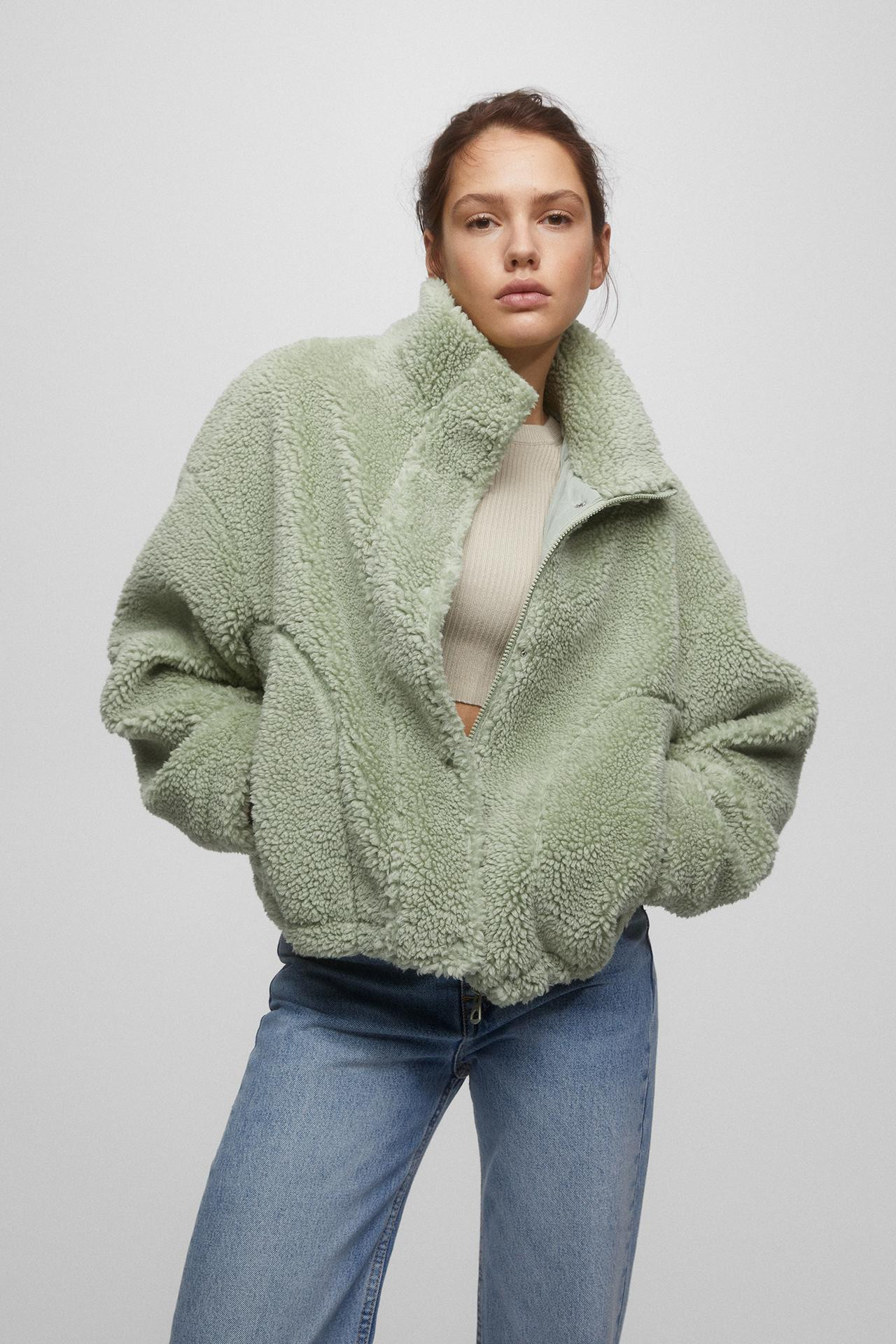 Faux-shearling jacket | PULL and BEAR UK