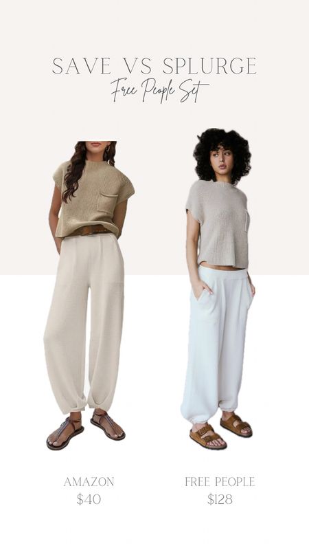 Free people vs Amazon loungewear matching set  

#LTKfindsunder100