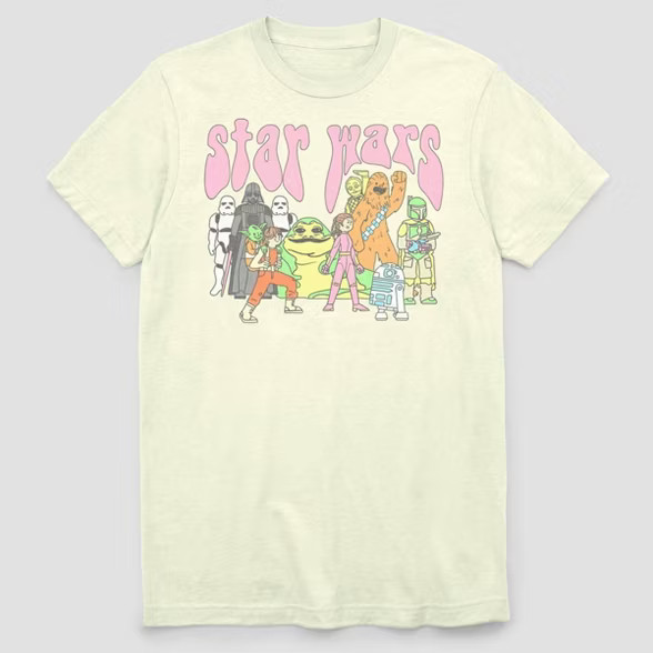 Men's Star Wars Psychedelic Characters Short Sleeve Crewneck T-Shirt | Target