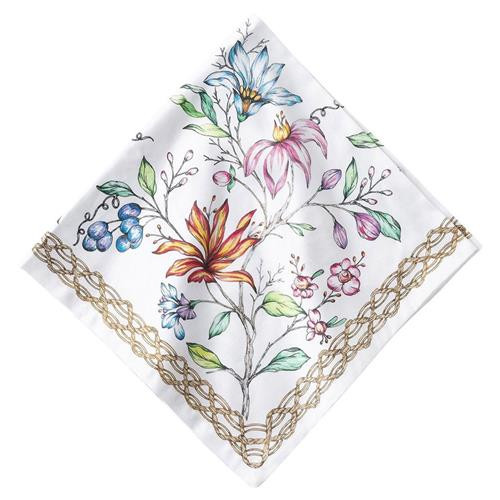 Juliska Floretta White Cotton Napkin | Kathy Kuo Home