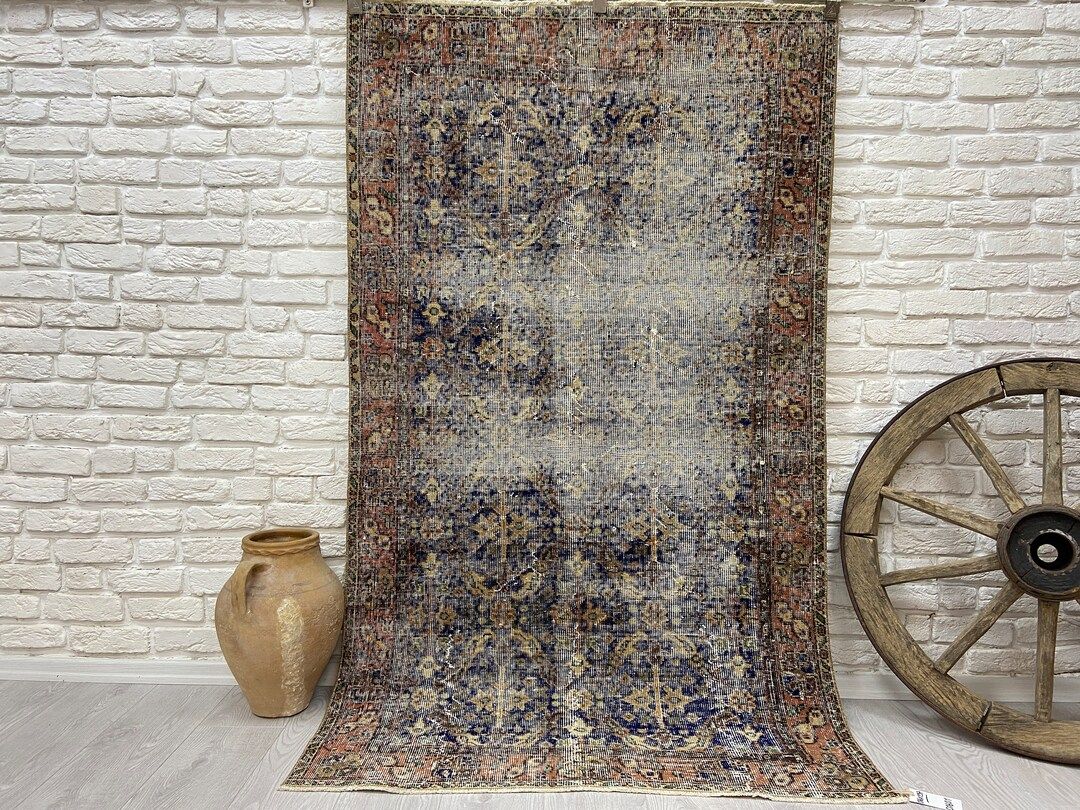 4x6 Antique Handmade Oushak Rug / Persian Pattern / Turkish - Etsy | Etsy (US)