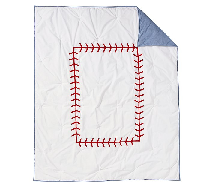 Baseball Stitch Comforter & Shams | Pottery Barn Kids