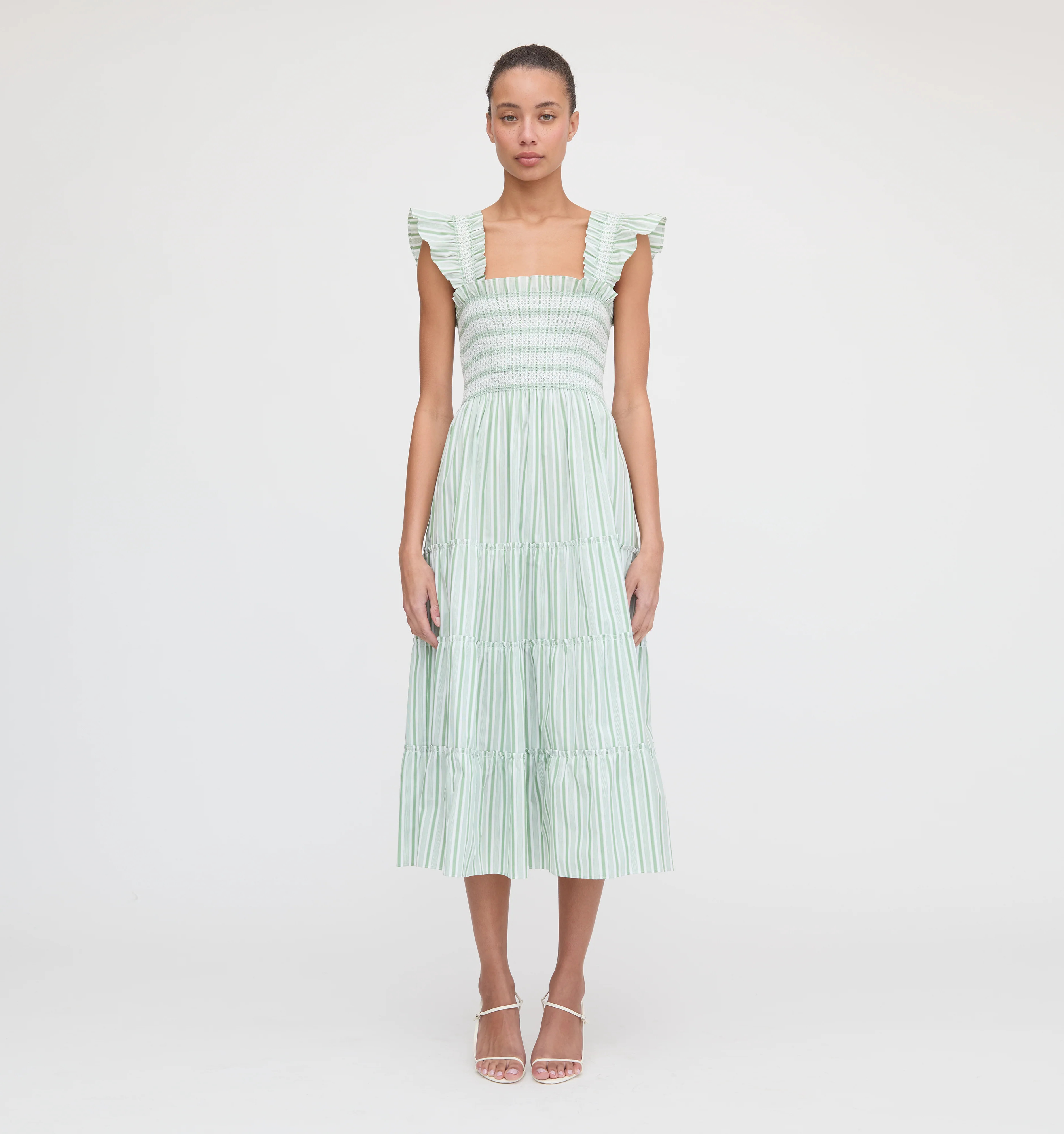 The Ellie Nap Dress - Apple Green Stripe | Hill House Home US