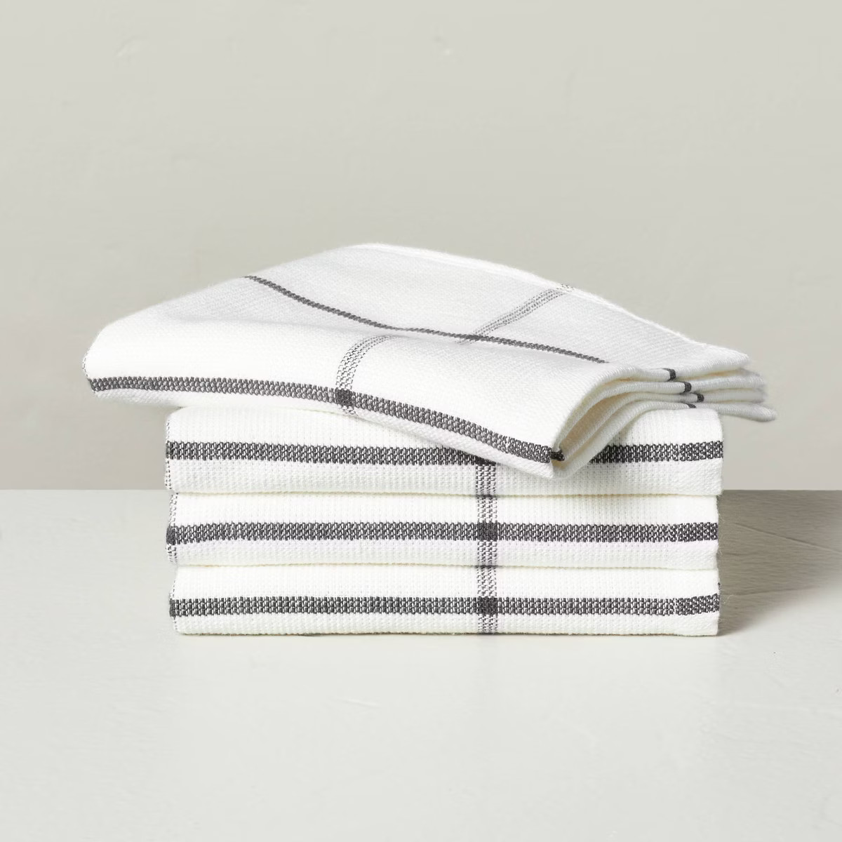 4pk Grid Lines Terry Dishcloth Set Cream/Gray - Hearth & Hand™ with Magnolia | Target