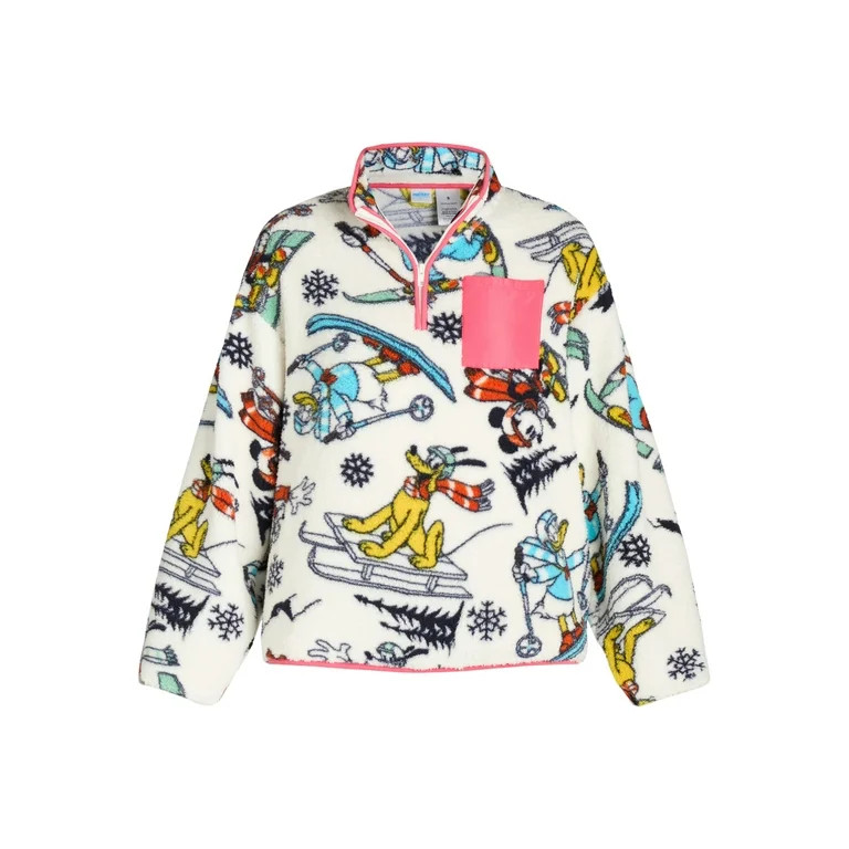 Mickey Mouse & Friends 1/4 Zip Fleece Sweatshirt, Women's - Walmart.com | Walmart (US)