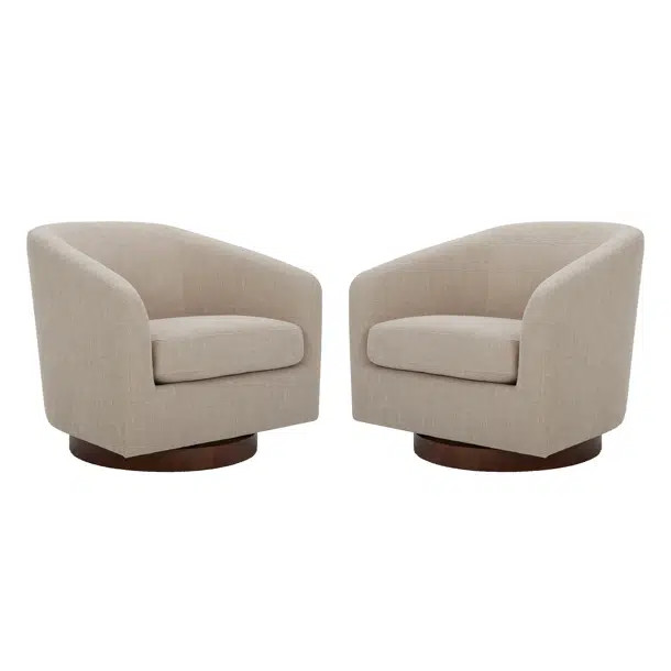 Bennett Upholstered Swivel Barrel Chair | Wayfair North America