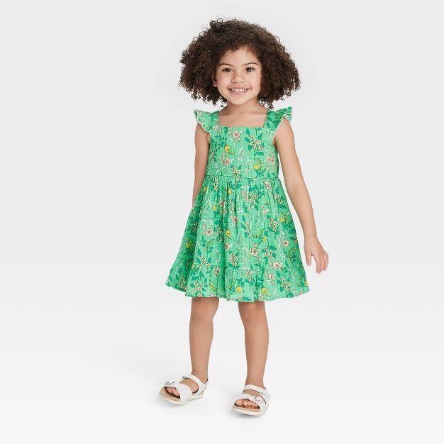 Toddler Girls' Floral Dress - Cat & Jack™ Green | Target