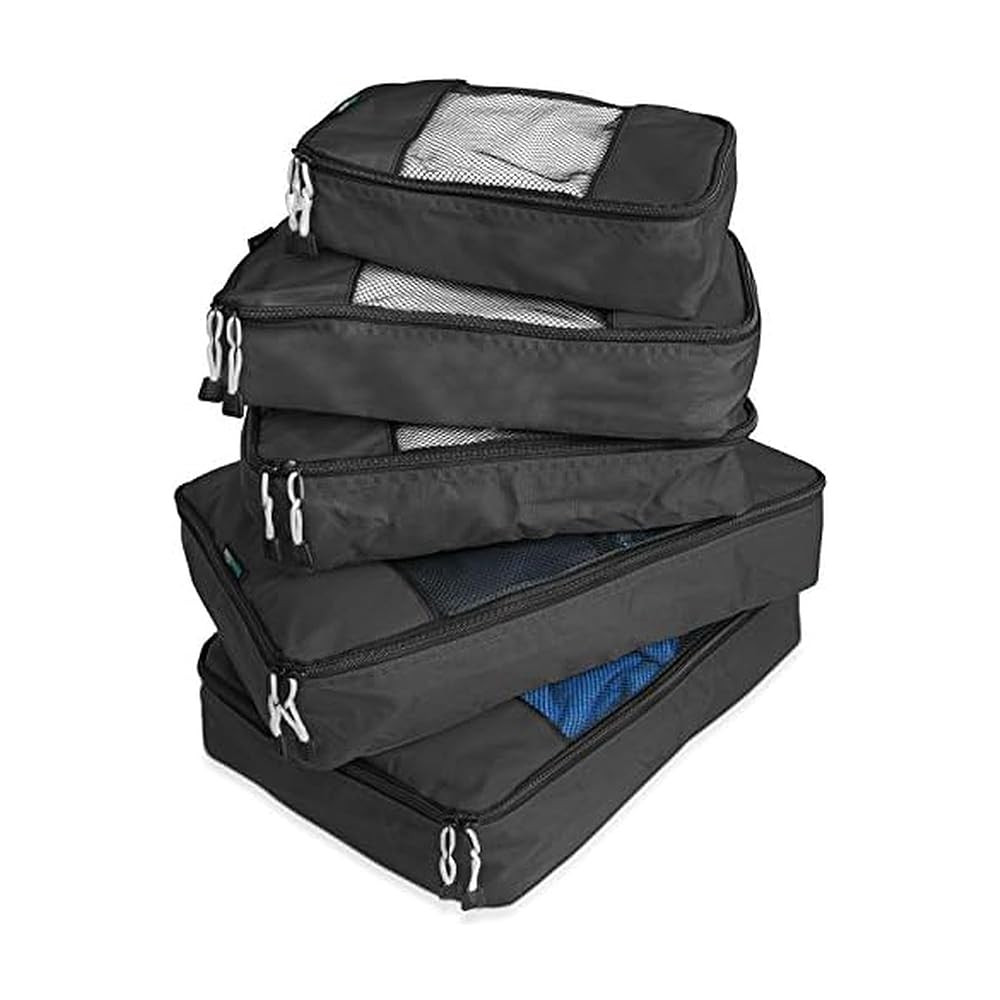 TravelWise Packing Cube System - Durable 5 Piece Weekender Plus Set (Black) | Amazon (US)