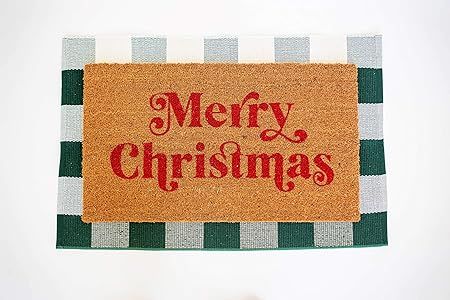 Layered Outdoor Christmas Mat Set - Coconut Coir (17-inch x 30-inch) and Woven Doormat (24-inch x... | Amazon (US)