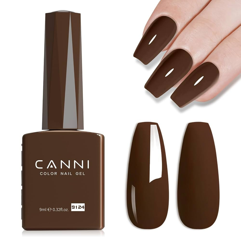CANNI Dark Brown Gel Polish, 1Pcs Irish Coffee Brown Nail Polish Gel High Gloss Soak Off UV Frenc... | Amazon (US)