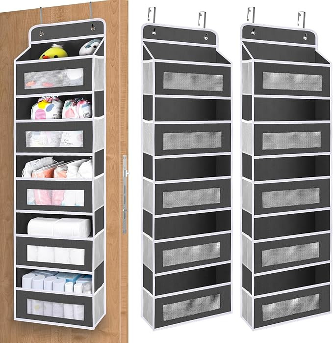 2 Pack Over The Door Organizer Storage, 5 Shelf Hanging Door with 5 Large Capacity Pockets, Anti ... | Amazon (US)