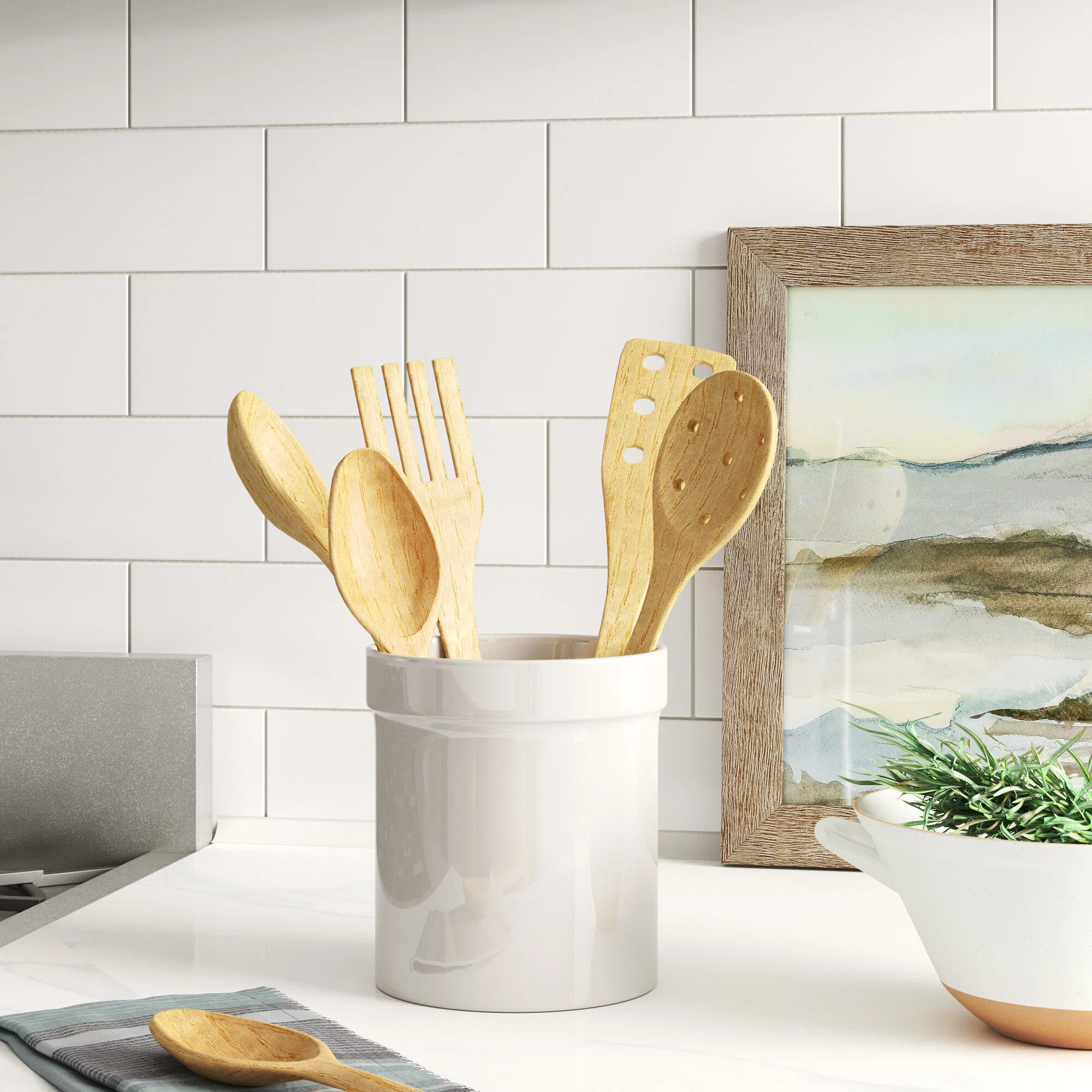 Stoneware Tool Holder Utensil Crock | Wayfair North America
