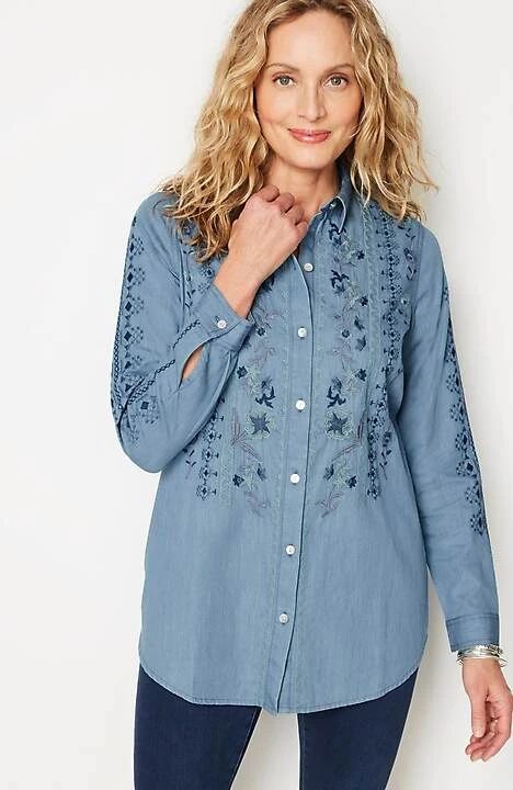 Embroidered Denim Tunic | J. Jill