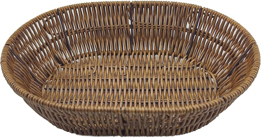 Wicker Bread Basket, Tabletop Food Serving Trays, Handwoven Storage Basket Bin for Fruit Vegetabl... | Amazon (US)
