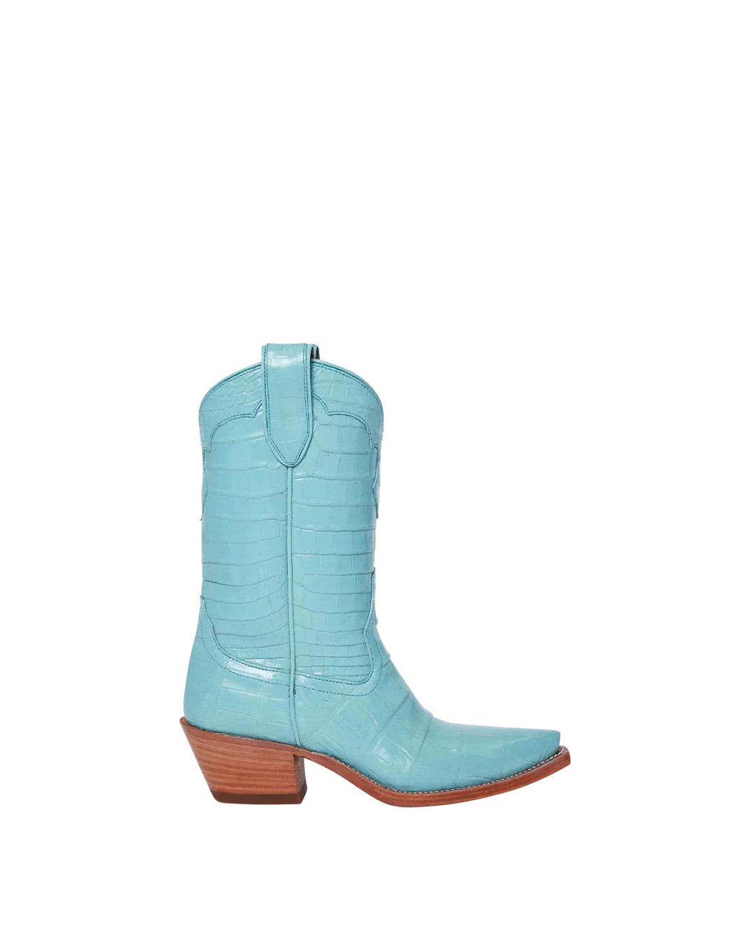 Kerri Pale Blue Croc | Luxury Fashion Women's Cowboy Boots | Miron Crosby | Miron Crosby