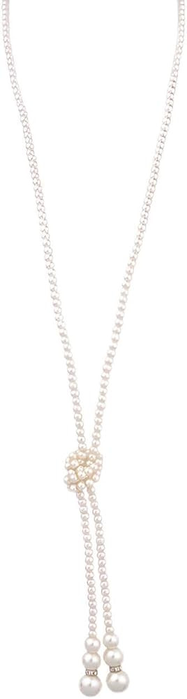 Long Pearl Necklaces for Women 120 CM Faux Glass Pearls String Beaded Y Necklace Layered Choker K... | Amazon (US)