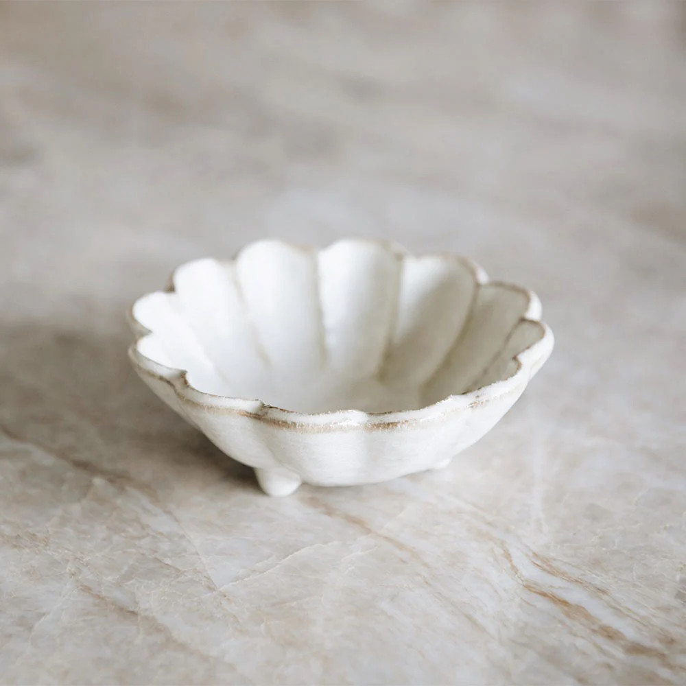 Footed Ceramic Petal Bowl - Small | Roan Iris