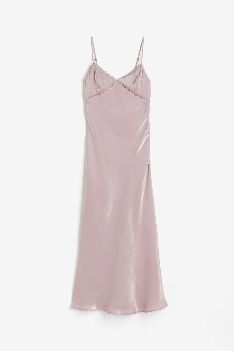 Rhinestone-embellished satin dress | H&M (UK, MY, IN, SG, PH, TW, HK)