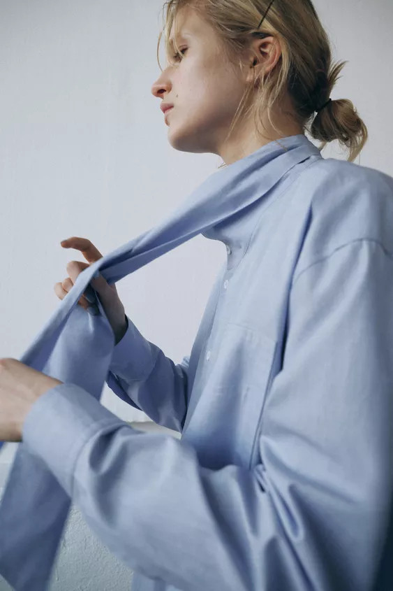 ZW COLLECTION BOW SHIRT | Zara UK