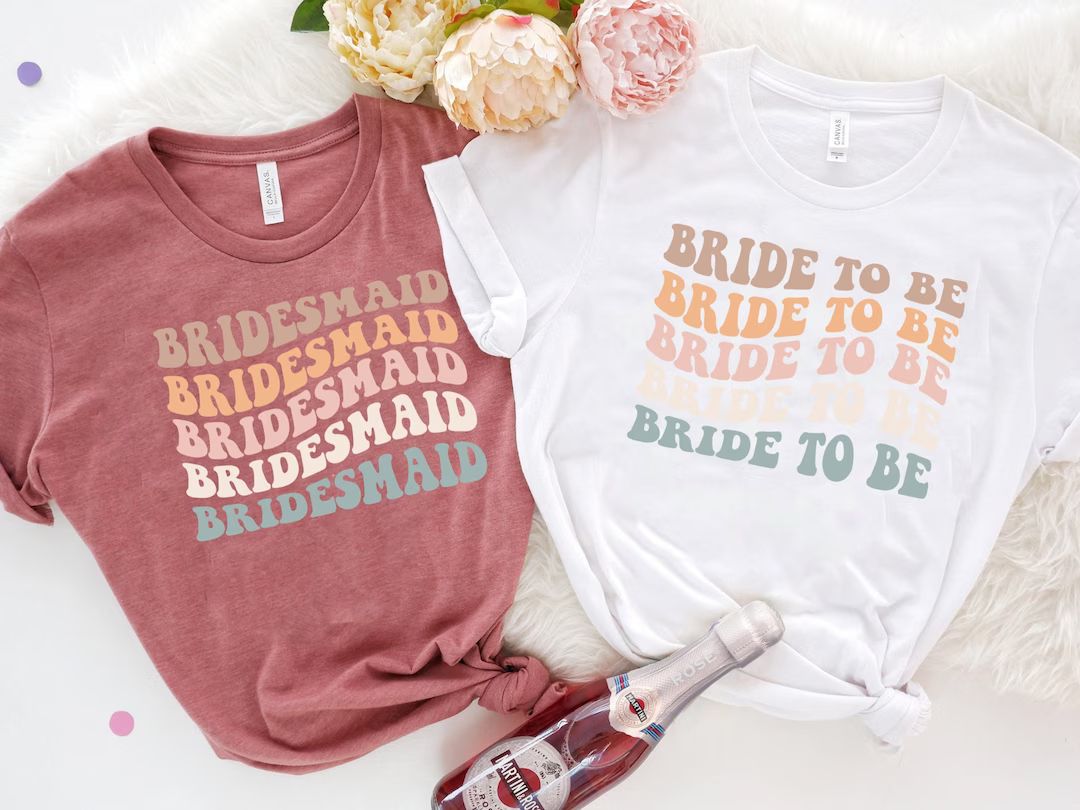 Custom Retro Bachelorette Party Shirts Bride Babe Shirt - Etsy | Etsy (US)
