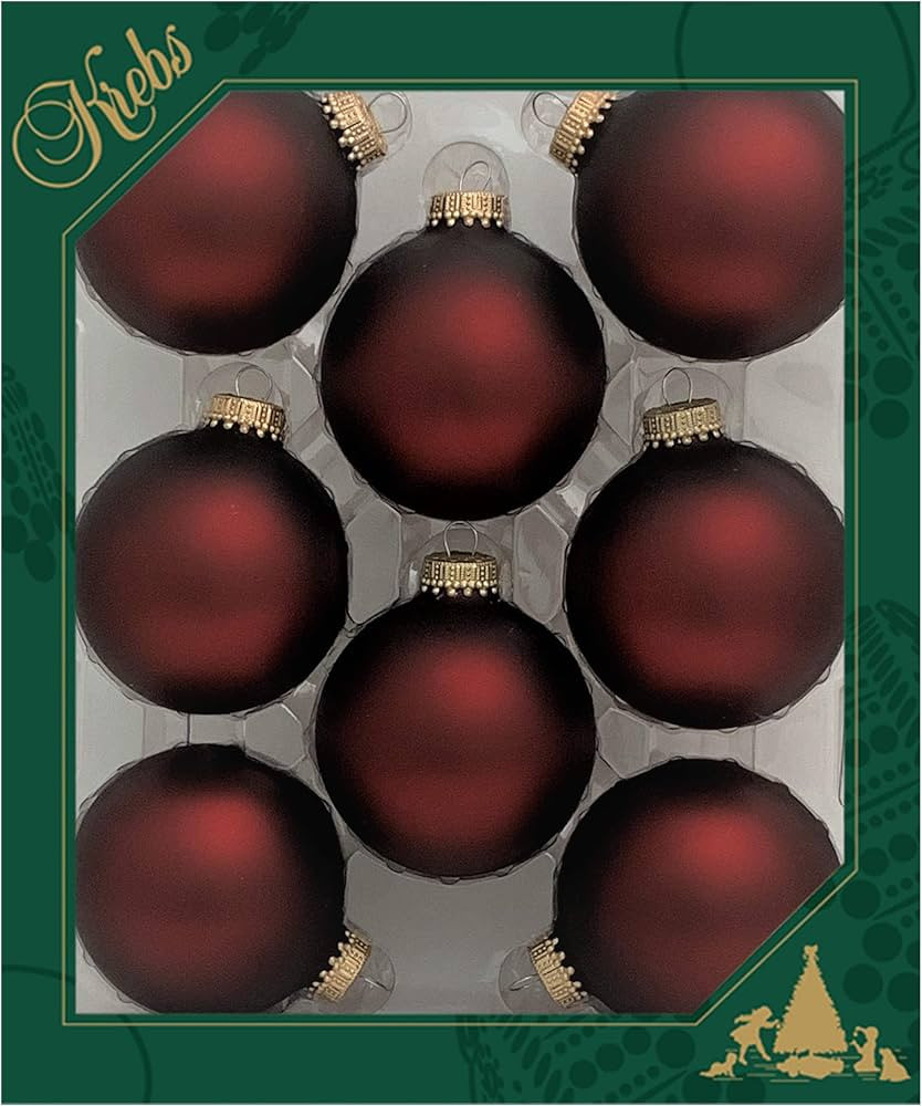 Glass Christmas Tree Ornaments - 67mm / 2.63" [8 Pieces] Designer Balls from Christmas By Krebs S... | Amazon (US)