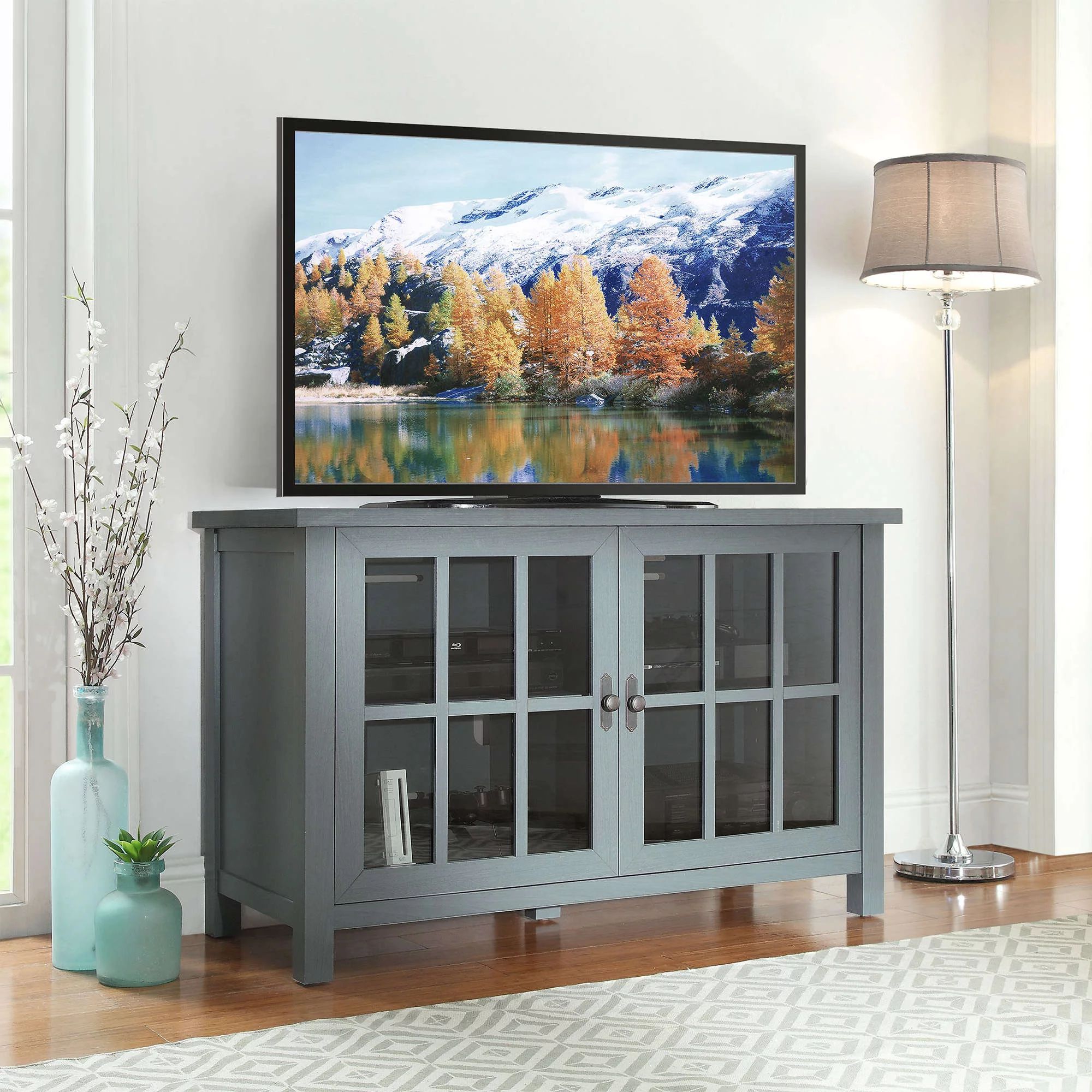 Better Homes & Gardens Oxford Square TV Stand for TVs up to 55", Blue | Walmart (US)