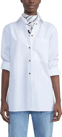 Lafayette 148 New York Greyson Organic Cotton Poplin Button-Up Shirt | Nordstrom | Nordstrom