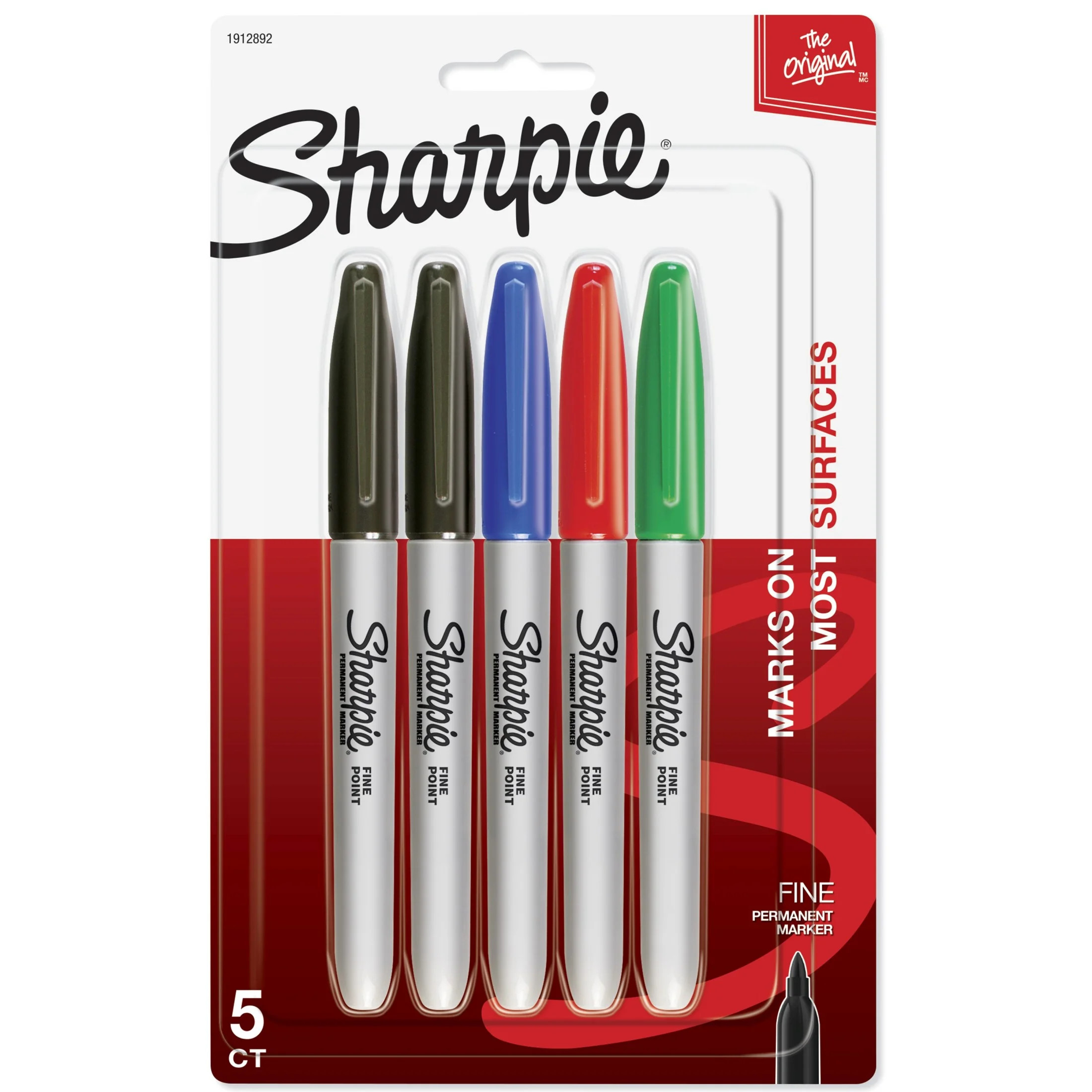 Sharpie Permanent Markers, Fine Point, Assorted Colors, 5 Count | Walmart (US)