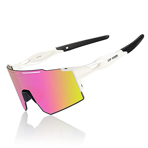 EXP VISION Polarized Cycling Glasses, UV 400 Sports Sunglasses Biking Goggles Running Hiking Golf Fishing Driving (Pink) | Amazon (US)