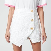 Balmain Women's Asymetric 3 Btn Short Tweed Skirt - White - FR36/UK8 | Coggles (Global)