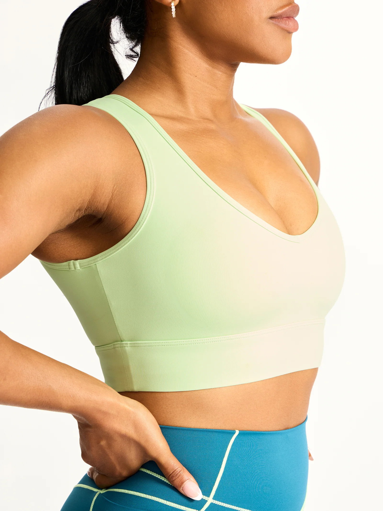 Airbrush Maraschino Sports Bra - Lima Bean | Buffbunny