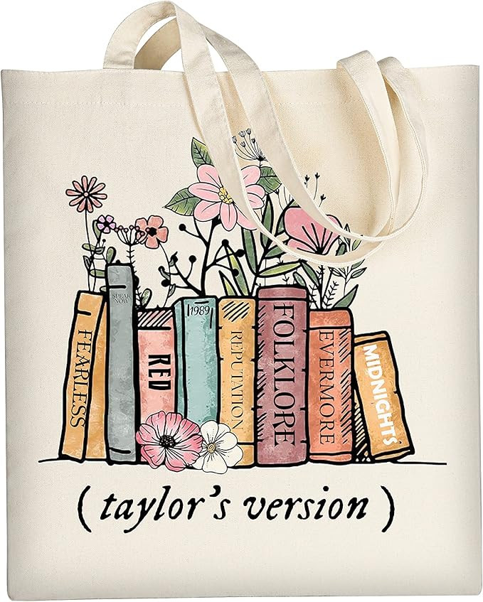 AUSVKAI Canvas Tote Bag Aesthetic for Women, Cute Reusable Cloth Cotton Bags for School Beach Gro... | Amazon (US)