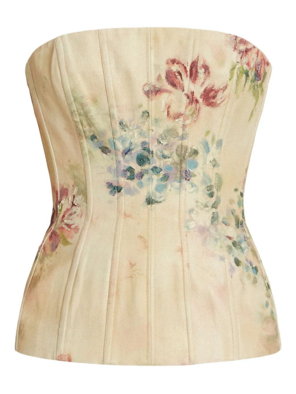 floral-pattern strapless top | Farfetch Global