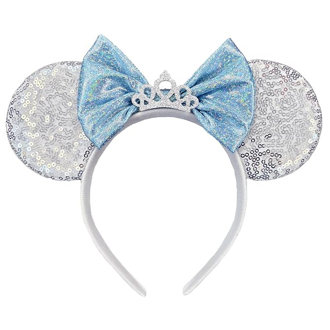 XINXIYAN Mouse Ears Headbands for Women Glitter Sequin Mouse Ears Bow Headband Birthday Party Pri... | Amazon (US)